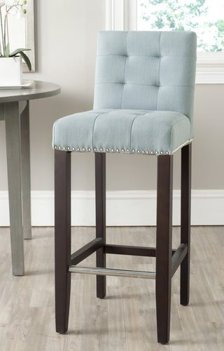 Safavieh Thompson Bar Stool Sky Blue and Espresso  Feature