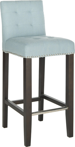 Safavieh Thompson Bar Stool Sky Blue and Espresso Furniture 