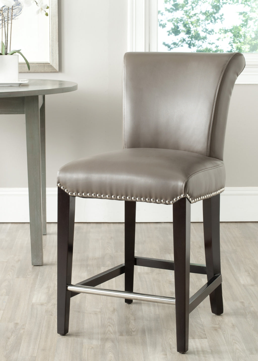 Safavieh Seth Counter Stool Clay and Espresso  Feature