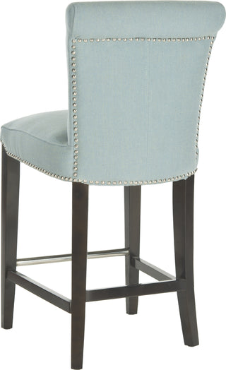 Safavieh Seth Counter Stool Sky Blue and Espresso Furniture 