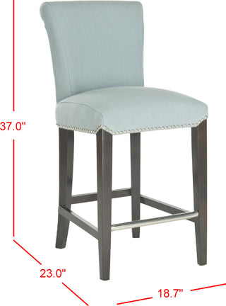 Safavieh Seth Counter Stool Sky Blue and Espresso Furniture 