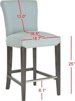 Safavieh Seth Counter Stool Sky Blue and Espresso Furniture 