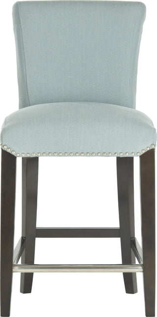 Safavieh Seth Counter Stool Sky Blue and Espresso Furniture main image