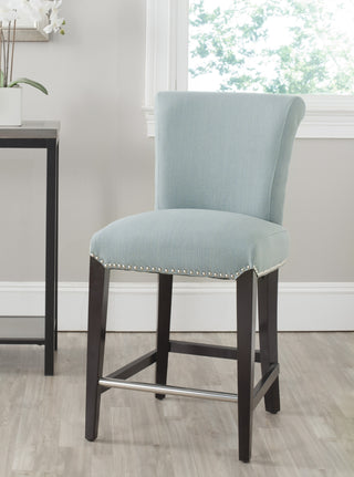 Safavieh Seth Counter Stool Sky Blue and Espresso  Feature