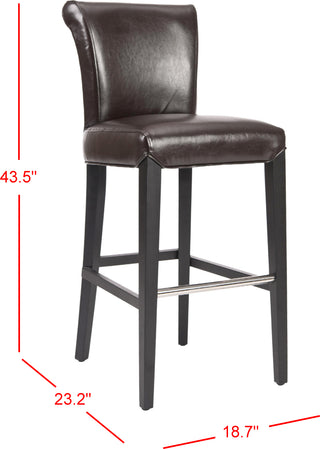 Safavieh Seth Bar Stool Brown and Black Furniture 