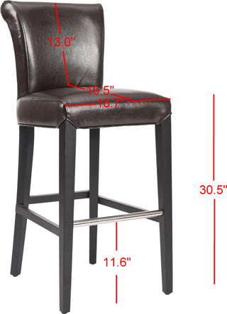 Safavieh Seth Bar Stool Brown and Black Furniture 