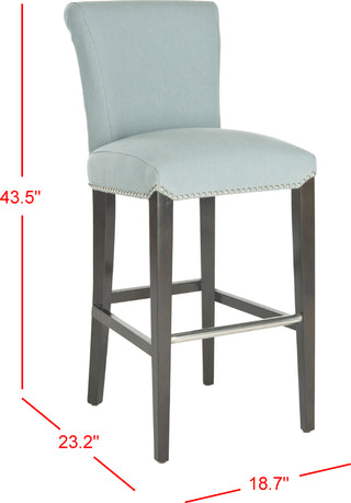 Safavieh Seth Bar Stool Sky Blue and Espresso Furniture 