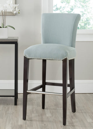 Safavieh Seth Bar Stool Sky Blue and Espresso  Feature