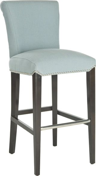 Safavieh Seth Bar Stool Sky Blue and Espresso Furniture 