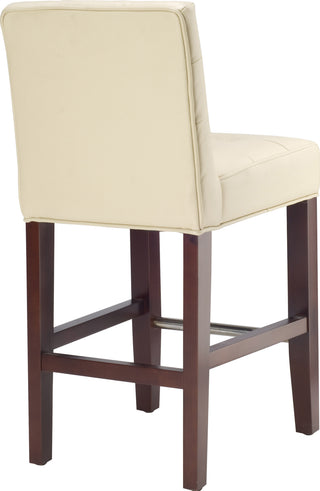 Safavieh Thompson 239'' Leather Counter Stool Cream and Cherry Mahogany Furniture 