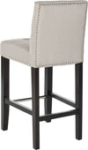 Safavieh Thompson 239'' Linen Counter Stool With Silver Nailheads Taupe and Espresso Furniture 