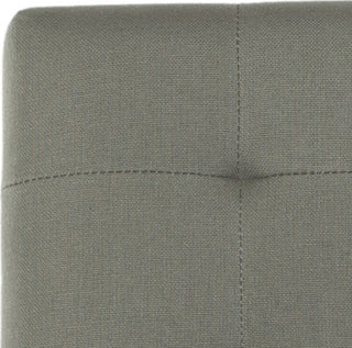 Safavieh Thompson 239'' Linen Counter Stool With Silver Nailheads Sea Mist and Espresso Furniture 