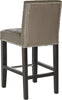 Safavieh Thompson 239'' Leather Counter Stool With Silver Nailheads Clay and Espresso Furniture 