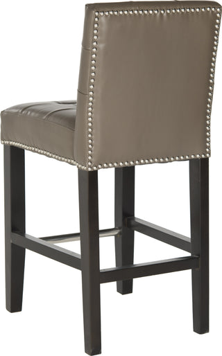 Safavieh Thompson 239'' Leather Counter Stool With Silver Nailheads Clay and Espresso Furniture 