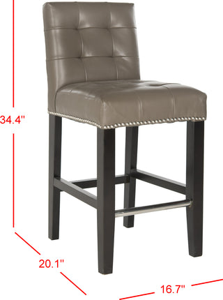 Safavieh Thompson 239'' Leather Counter Stool With Silver Nailheads Clay and Espresso Furniture 