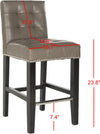 Safavieh Thompson 239'' Leather Counter Stool With Silver Nailheads Clay and Espresso Furniture 