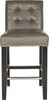 Safavieh Thompson 239'' Leather Counter Stool With Silver Nailheads Clay and Espresso Furniture main image