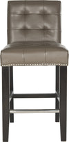 Safavieh Thompson 239'' Leather Counter Stool With Silver Nailheads Clay and Espresso Furniture main image