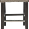 Safavieh Thompson 239'' Leather Counter Stool With Silver Nailheads Clay and Espresso Furniture 
