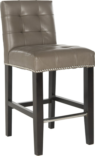 Safavieh Thompson 239'' Leather Counter Stool With Silver Nailheads Clay and Espresso Furniture 