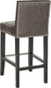 Safavieh Thompson 239'' Leather Counter Stool With Silver Nailheads Antique Brown and Espresso Furniture 