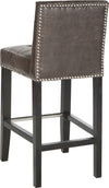 Safavieh Thompson 239'' Leather Counter Stool With Silver Nailheads Antique Brown and Espresso Furniture 