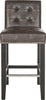Safavieh Thompson 239'' Leather Counter Stool With Silver Nailheads Antique Brown and Espresso Furniture main image