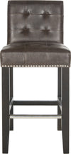 Safavieh Thompson 239'' Leather Counter Stool With Silver Nailheads Antique Brown and Espresso Furniture main image