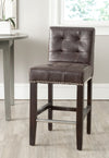 Safavieh Thompson Leather Counter Stool With Silver Nailheads Antique Brown and Espresso  Feature