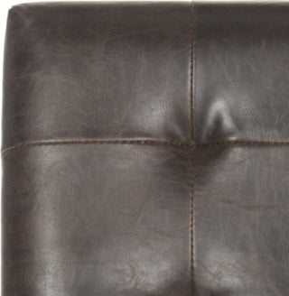 Safavieh Thompson 239'' Leather Counter Stool With Silver Nailheads Antique Brown and Espresso Furniture 