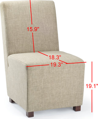 Safavieh Bleeker 19''H Linen Chair (SET Of 2) Olive Beige and Cherry Mahogany Furniture 