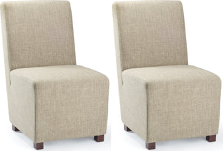 Safavieh Bleeker 19''H Linen Chair (SET Of 2) Olive Beige and Cherry Mahogany Furniture 