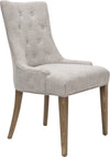 Safavieh Amanda 19''H Linen Tufted Chair-Nickel Nail Heads Taupe and Cherry Mahogany Furniture 