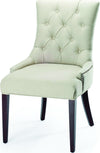 Safavieh Amanda 19''H Linen Tufted Chair-Nickel Nail Heads Taupe and Cherry Mahogany Furniture Main