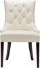 Safavieh Amanda 19''H Leather Tufted Chair-Nickel Nail Heads Flat Cream and Cherry Mahogany Furniture main image