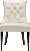 Safavieh Amanda 19''H Leather Tufted Chair-Nickel Nail Heads Flat Cream and Cherry Mahogany Furniture main image