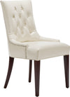 Safavieh Amanda 19''H Leather Tufted Chair-Nickel Nail Heads Flat Cream and Cherry Mahogany Furniture 
