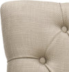 Safavieh Amanda 19''H Linen Tufted Chair-Nickel Nail Heads Antique Gold and Espresso Furniture 