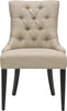 Safavieh Amanda 19''H Linen Tufted Chair-Nickel Nail Heads Antique Gold and Espresso Furniture main image