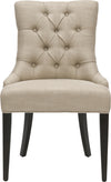 Safavieh Amanda 19''H Linen Tufted Chair-Nickel Nail Heads Antique Gold and Espresso Furniture main image
