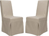 Safavieh Adrianna 19''H Linen Slipcover Chair (SET Of 2) Ecru and Cherry Mahogany Furniture 