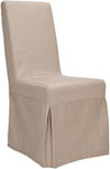 Safavieh Adrianna 19''H Linen Slipcover Chair (SET Of 2) Ecru and Cherry Mahogany Furniture 