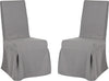 Safavieh Adrianna 19''H Linen Slipcover Chair (SET Of 2) Arctic Grey and Cherry Mahogany Furniture 