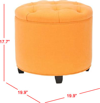 Safavieh Odell Tufted Ottoman Tangerine and Black Furniture 