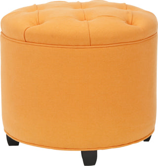 Safavieh Odell Tufted Ottoman Tangerine and Black Furniture main image