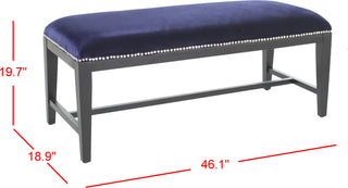 Safavieh Zambia Bench Royal Blue and Black Furniture 