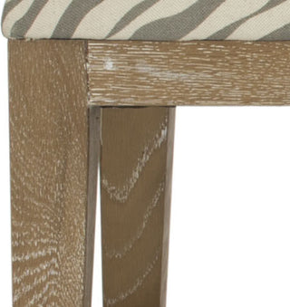 Safavieh Zambia Bench Grey Zebra and White Washed Furniture 