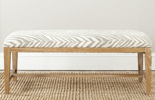 Safavieh Zambia Bench Grey Zebra and White Washed Furniture 