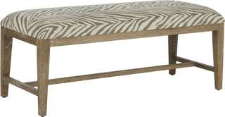 Safavieh Zambia Bench Grey Zebra and White Washed Furniture 