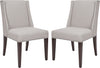 Safavieh Rachel 21''H Arm Chair-Silver Nail Head Taupe and Cherry Mahogany Furniture 